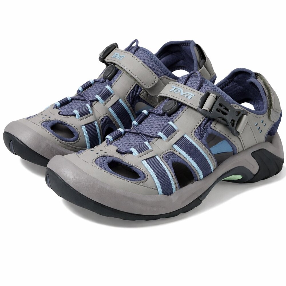 Teva Omnium Gray Blue Closed Toe Hiking Sport Sandals Women’s 9.5